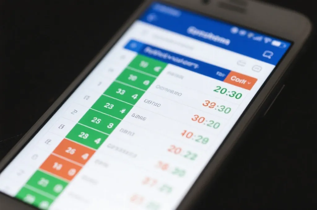 智能手机屏幕显示世界杯比分结果界面